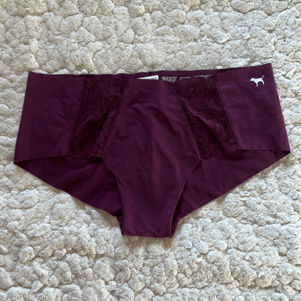 PINK Victoria’s Secret deep purple lace hipster panty NWT